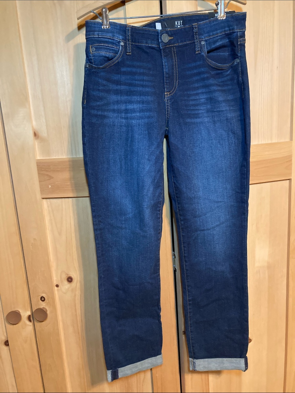 Kut from the Kloth Catherine Dark Blue Boyfriend Fit Jeans